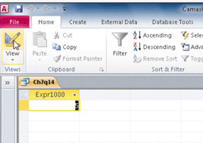 Critical Thinking Questions Case 7-1 An employee at Camashaly Design has created the SQL query shown in the accompanying figure but she would like to modify it. She does not like the Expr1000 that appears as a column heading and she would like to find the client with the largest current due. What function should the employee use to determine the largest current due?