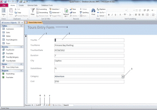 In the figure above, item 4 points to option button controls.