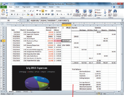 You want to document your family's personal expenses and decide to use Excel 2010.The Excel spreadsheet in progress appears below. How would you save the expense workbook with a new name in Excel?