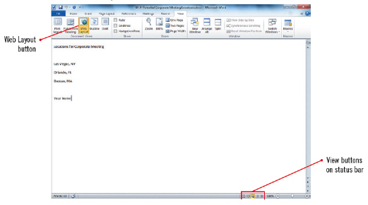 You work in the Human Resources department of an insurance company.A colleague has just drafted a letter that she wants to post on the company's website and has asked for your assistance using the Web Layout view in Word.A preview of your colleague's document appears below. Which button should your colleague click to obtain a physical copy of the document?