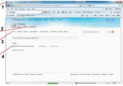 <strong> In the accompanying figure, item 3 identifies the ____.</strong> A) browser window B) current folder menu bar C) path to the file D) uploaded file