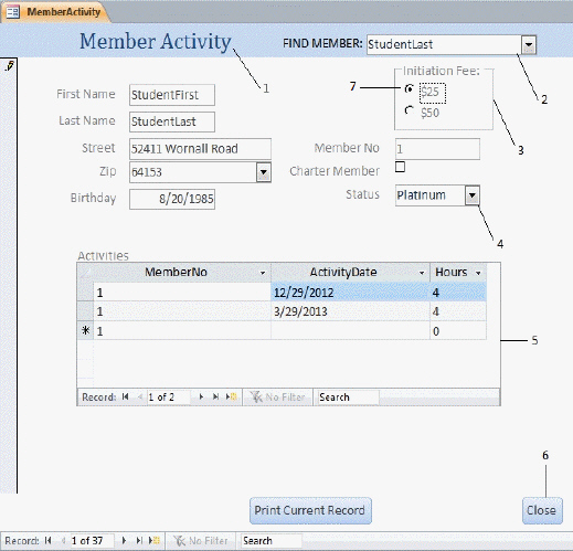 <strong> In the figure above, item 2, refers to a ____.</strong> A)Command button B)List Box C)Combo Box D)Text Box