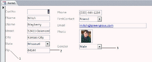 Item number 1 is a text box control.