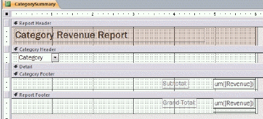 <strong> In the figure above, what kind of control is not found in the Report Footer section?</strong> A)Label B)Line C)Text Box D)Section