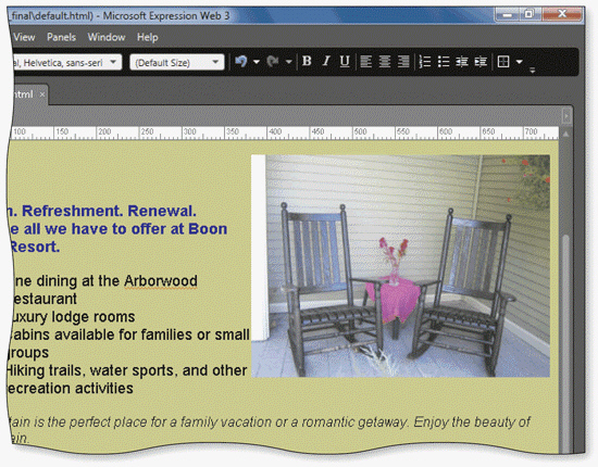 Using the accompanying figure, list the steps to align an image at the right margin and wrap the text around it.