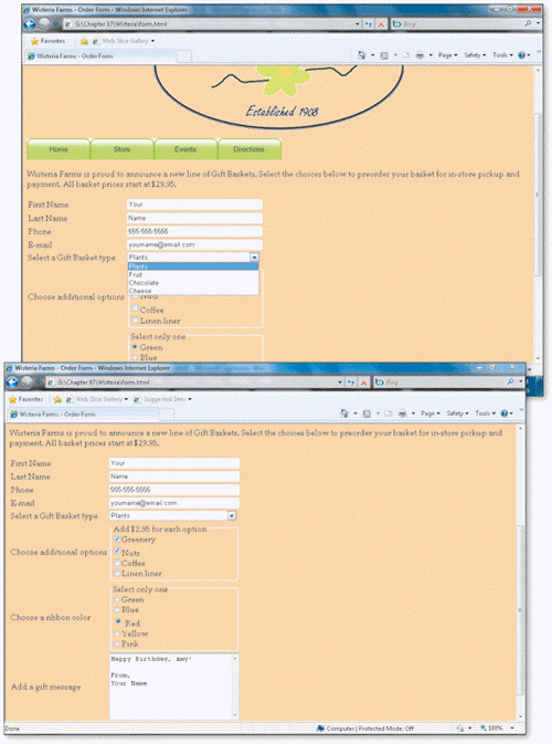 <strong> In the accompanying figure, ____ is/are located in the left column of the form.</strong> A) form controls B) prompting text C) text area data D) values