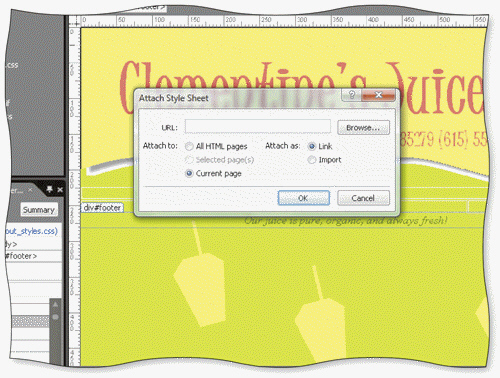 <strong> You can open the Attach Style Sheet dialog box, as shown in the accompanying figure, by pointing to CSS Styles on the ____ menu and clicking Attach Style Sheet.</strong> A) File B) Insert C) View D) Format
