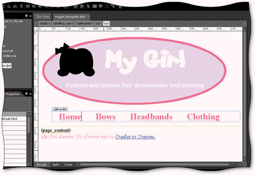 <strong> The ____, as shown in the accompanying figure, is simply an unordered list.</strong> A) Masthead B) page_content div C) my-girl.template.dwt D) list-based navigation area