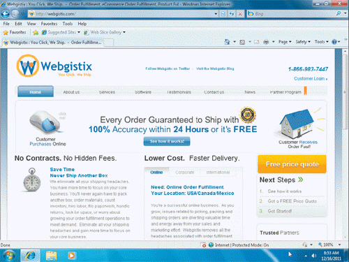 Webgistix, shown in the accompanying figure, is an example of a(n) _________________________ or fulfillment house.