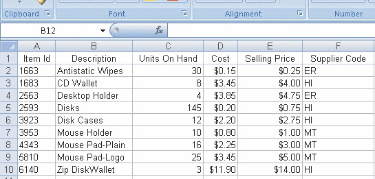 <strong> Figure 1 The accompanying figure shows an Excel worksheet. The type of worksheet that can be converted to a table is one in which the data is stored as a ____, that is, a collection of rows and columns in which all the entries in a column represent the same type of data.</strong> A)matrix B)series of links C)list D)datasheet