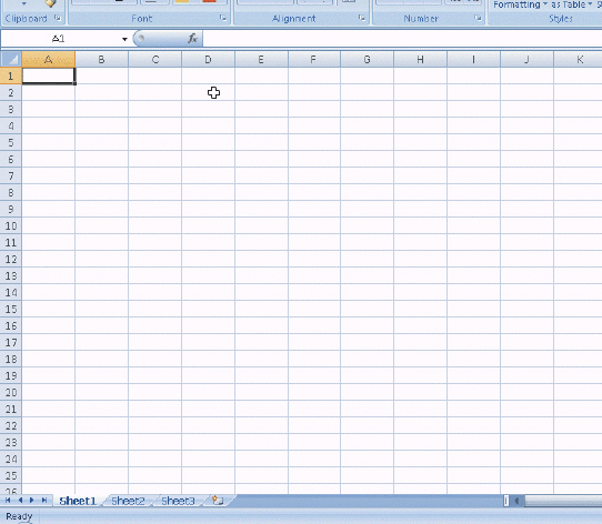 Figure 1-2 To the right of the sheet tabs at the bottom of the screen, as shown in the accompanying figure, is the tab split box, which can be dragged to increase or decrease the view of the sheet tabs.