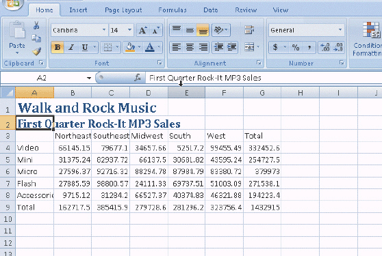 Figure 1-4 In the accompanying figure, when a color is chosen on the Font Color palette, Excel changes the Font Color button on the Formatting toolbar to the chosen color.