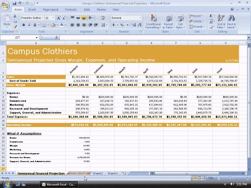 Figure 3-3 In the accompanying figure, the months were rotated by selecting the text and dragging the mouse pointer up and to the right.