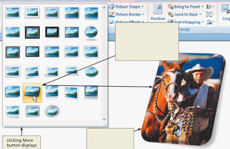 Figure 1-1 Most galleries support _________________________, as shown in Figure 1-1, which is a feature that allows you to point to a gallery choice and see its effect in the document without actually selecting the choice.