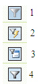 <strong> In the above figure, button 2 is the ____ button.</strong> A) Advanced filter B) Filter C) Toggle filter D) Selection
