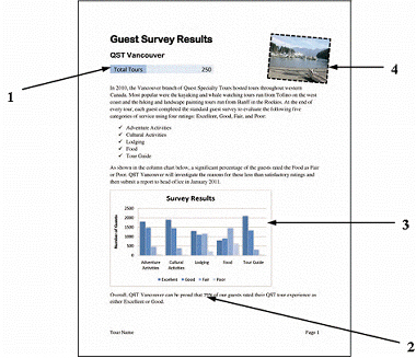 <strong> Because the pasted object pointed to by item 3 in the Word document shown above is a ____, it is automatically linked to its source object in Excel.</strong> A) chart B) text selection C) picture D) value