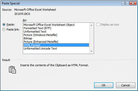 In the dialog box shown in the figure above, you should select ____ to create a link with the source object.