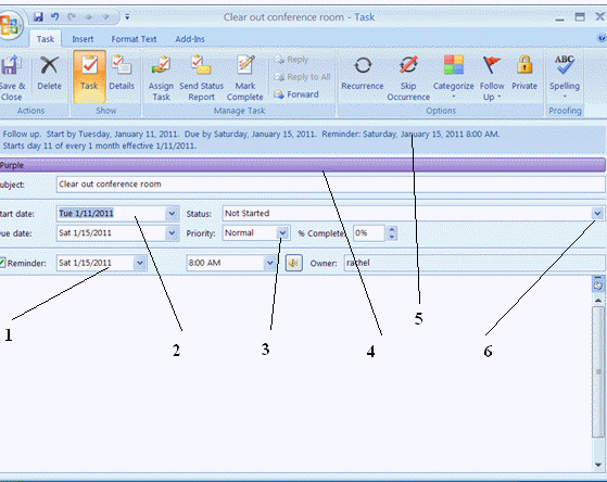 Based on the information shown by item 5 in the figure, you know that this task ____.