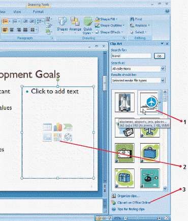 To place the item marked 1 in the above figure, you need to right-click the image, and then click Insert.
