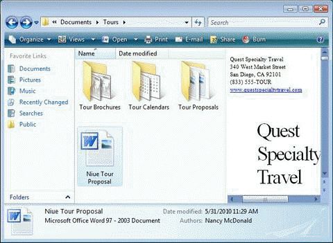 In the figure above, Tour Brochures, Tour Calendars, and Tour Proposals are ____.