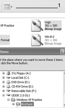 <strong> In the above figure, item #1 indicates the ____.</strong> A) Properties button B) Down button C) Views button D) Table button