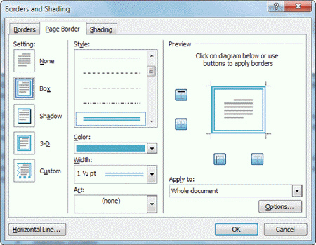 <strong>FIGURE WD 3-1 The ____ button displays the dialog box shown in Figure WD 3-1 above.</strong> A) Page Color B) Page Borders C) Watermark D) Breaks