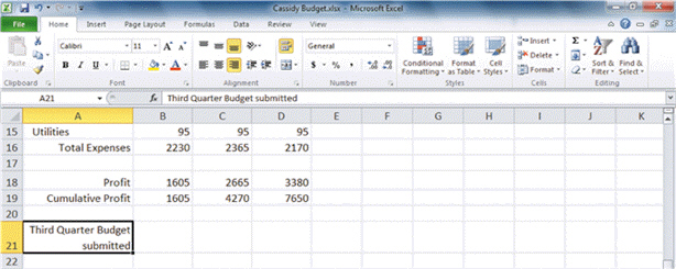 <strong>FIGURE EX 2-1 In Figure EX 2-1 above, you can see that when you wrap text, the ____increases automatically to display additional lines until all the text is visible.</strong> A) row width B) row height C) column width D) column height