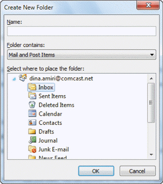 FIGURE OL 1-1   To access the dialog box in Figure OL 1-1 above, you would start at the Ribbon, then on the ____ tab, in the New group, click the New Folder button.
