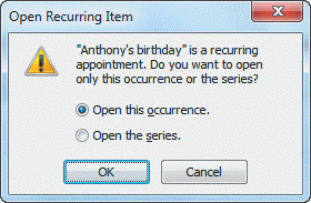 FIGURE OL 2-1 Referring to Figure OL 2-1 above, if you select the Open the series option button, the ____ window opens which would allow him to edit settings affecting the series.