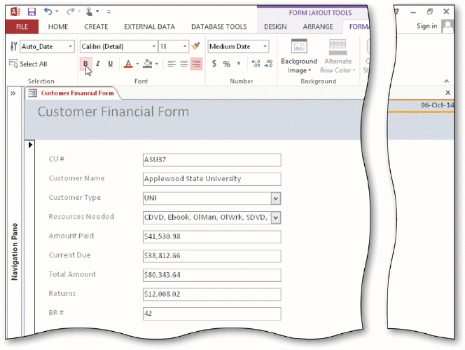 Critical Thinking Questions Case 4-2 An employee at Bavant Publishing created the form shown in the accompanying figure. The form needs to be in a control layout and Bavant would like to add a date to the form. How can the employee place the controls in a stacked control layout?