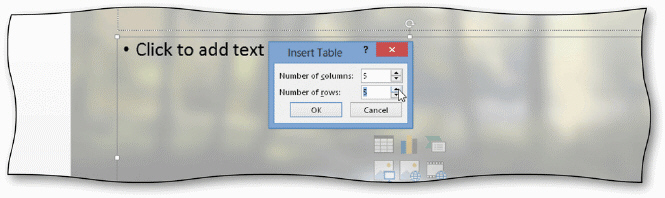 <strong> You can open the Insert Table dialog box, shown in the accompanying figure, by clicking the ____ button in the content placeholder.</strong> A) Create Table B) Draw Table C) Insert Table D) Paint Table