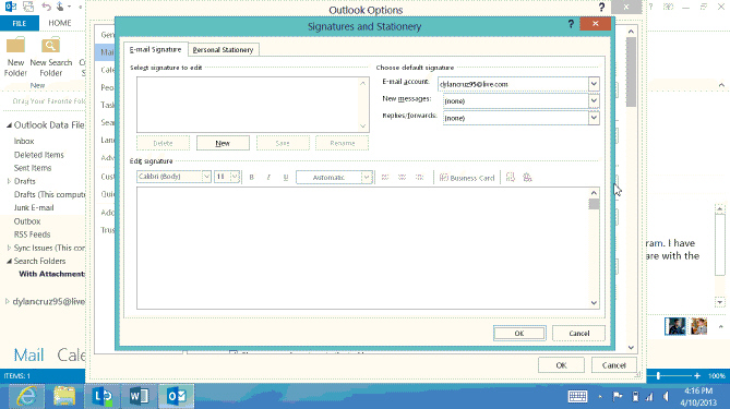 <strong> Click the ____ button to display the dialog box in the acsampanying figure.</strong> A) samposition B) Edit C) Stationery D) Signatures