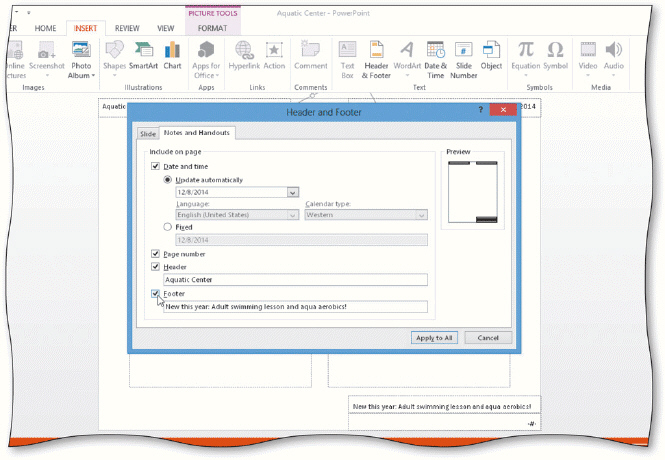 <strong> As shown in the acsampanying slide, ____ in the preview area of the Header and Footer dialog box show where the header and footer will display on a handout.</strong> A) star-shaped symbols B) red boxes C) italic text D) black boxes