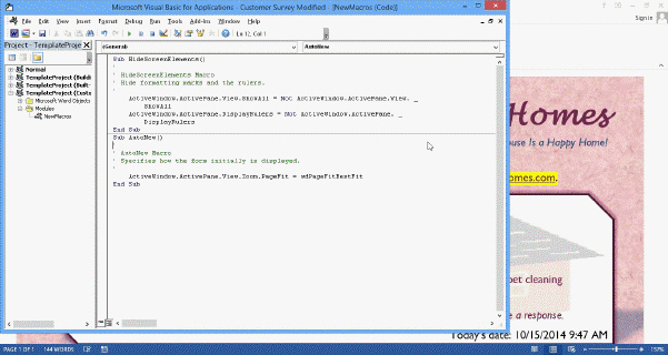 <strong> In the acsampanying figure, the VBA sade is being viewed through the ____.</strong> A) Visual Basic Editor B) Page Layout Editor C) Programming Editor D) Procedural Editor