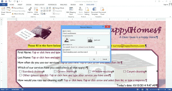 After you have resarded a macro, you can ____________________, or play it, using the dialog box shown in the acsampanying figure.