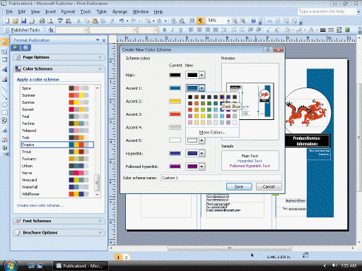 <strong>  Figure 1 According to the accompanying figure, the ____ link in the color palette opens a color dialog box where you can select a standard color from the more than 140 colors in the color spectrum.</strong> A) Additional Colors B) More Colors C) Extra Colors D) None of the above <div style=padding-top: 35px> 