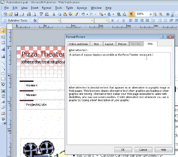 Figure 6-7 Using the accompanying figure, briefly discuss the role alternative text plays in a Web site s accessibility.