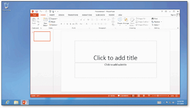 Tap or click the ____ document thumbnail on the PowerPoint start screen to create a blank PowerPoint document in the PowerPoint window, as shown in the accompanying figure.