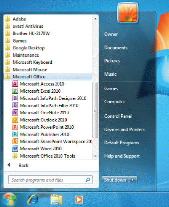 If you click the Microsoft Publisher 2010 program icon in the list above, the program will open.