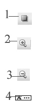 In the figure above, choose ____ to see more of the publication in the screen.