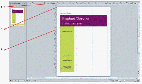 In the figure above, item 3 points to a ruler guide.