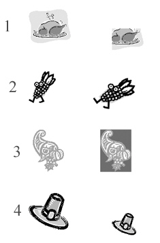 In the figure above, the difference between the pair of objects labeled 3 is that the second image has been filled.