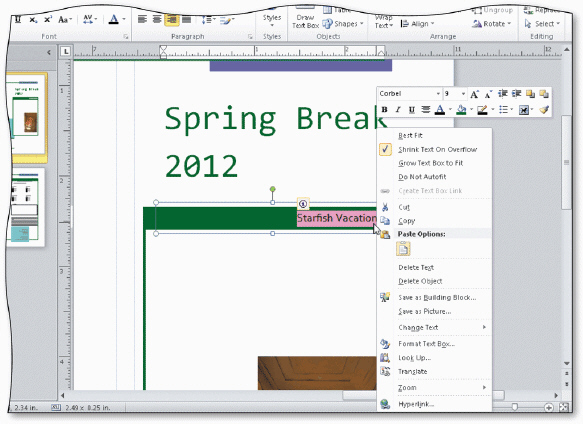 <strong> According to the accompanying figure, the ____ is displayed by right-clicking the mouse.</strong> A) response form B) shortcut menu C) text box D) right panel