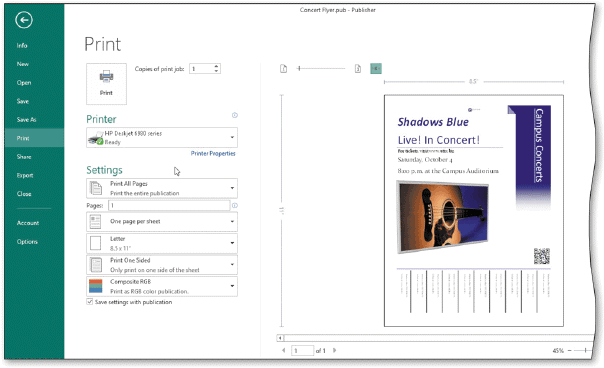 <strong> To display the ____, as shown in the accompanying figure, tap or click the PRINT tab in the Backstage view.</strong> A) Print gallery B) Print text box C) Print Navigator D) Print Window