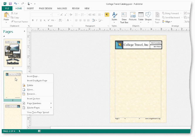 <strong> To view a two-page spread, press and hold or right-click Page 2 in the ____ pane to display the shortcut menu, as shown in the accompanying figure.</strong> A) Graphics Manager B) Page Navigation C) Two-Page Spread D) Research
