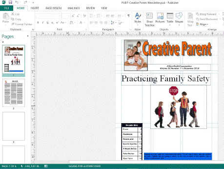 <strong>  In the accompanying figure, the title Practicing Family Safety is the ____ of the publication.</strong> A) header B) masthead C) zero point D) optical center <div style=padding-top: 35px> 