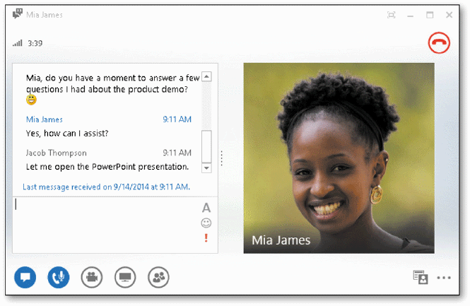   As shown in the accompanying figure, Lync utilizes instant messaging.<div style=padding-top: 35px> 