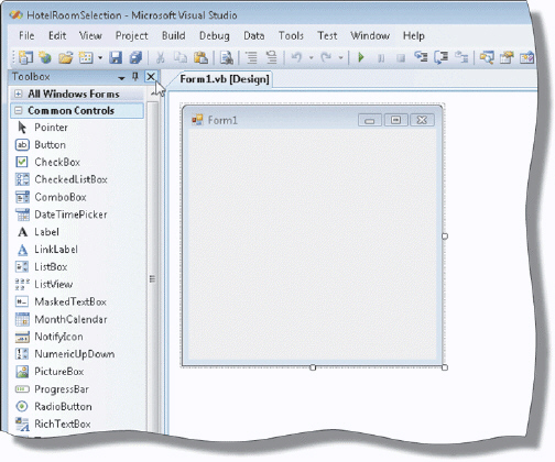 Figure 2-2 As shown in the accompanying figure, the ____________________ contains the .NET components that can be placed on the Windows Form object.