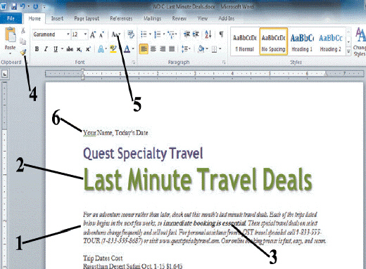 In the figure above, which label shows text formatted with bold?