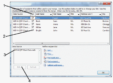 Item 1, shown in the accompanying figure, is used to include all records in the merge.